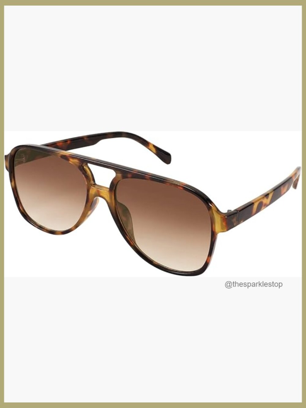 Plastic Aviator Sunglasses With Squared Frame Uv400 Protection